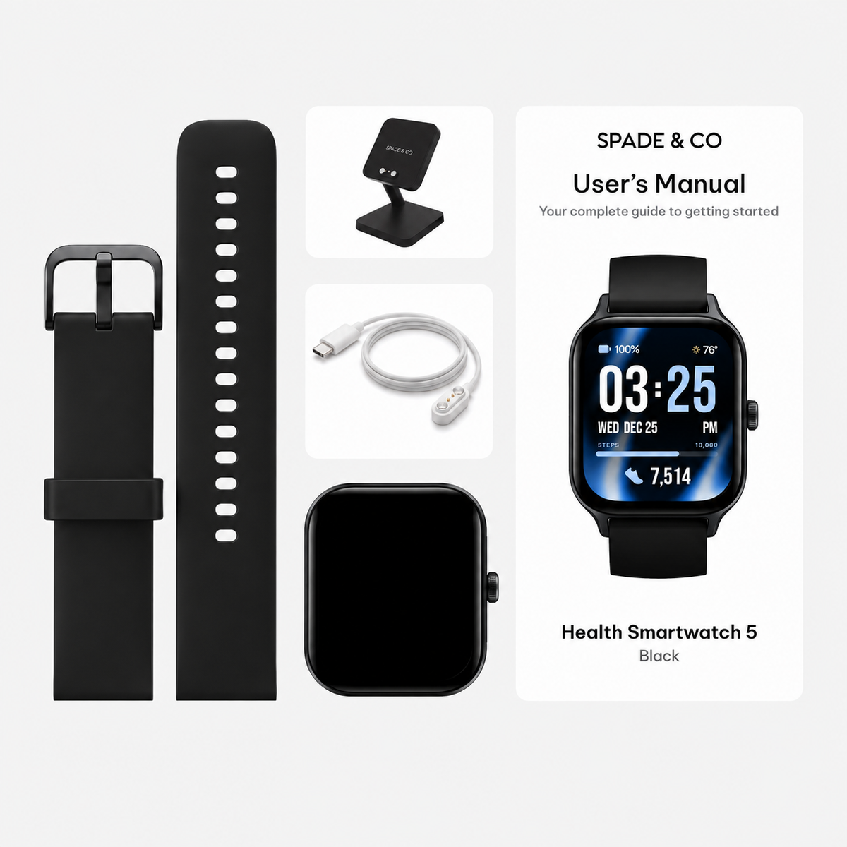Health Smartwatch 5 box contents