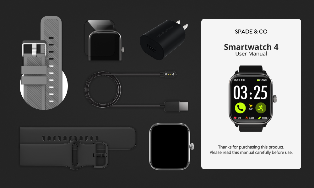 Health Smartwatch 4 Travel Ready Bundle